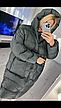 Жіноча тепла зимова подовжена куртка з капюшоном розмір універсальний, фото 2