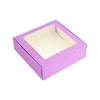 Подарочная коробка с окошком сиреневая