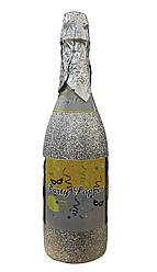 Пневмохлопавка / Хлопавка Пляшка шампанського срібна, 33 см