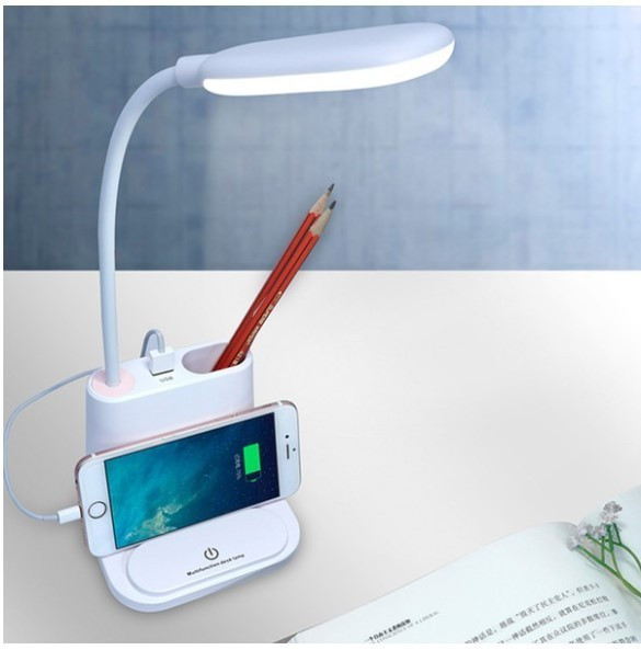

Лампа настольная USB с держателем для телефона multifunctional DESK LAMP встроенный аккумулятором Белая, Белый