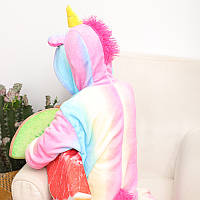 Кигуруми для девочек Единорог Радужный пастель детский, пижама костюм Единорога микрофибра, фото 1