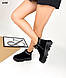36 размер Женские черные ботинки натуральная замша с цепочкой  Зима, фото 9