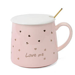 Керамічна чашка "Love me" 300 мл * Рендомний вибір дизайну (8805-020), Кераміка, Elisey