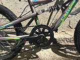 Велосипед детский скоростной Crosser Legion 20" рост 130-150 см возраст 7 до 11 лет серо-салатовый, фото 8