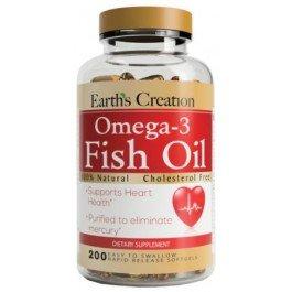 Рыбий жир Earth's Creation Omega 3-1000 mg (Cholesterol Free) 200 капсул