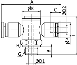 Чертеж штуцера-тройника SF-EPGT