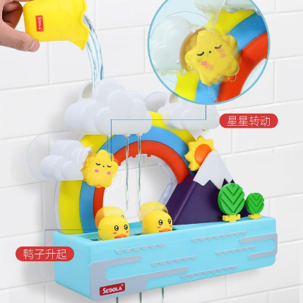 

Детская игрушка для игры в ванной с уточками и водопадом на присосках