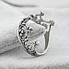 Кольцо серебряное женское с чернением Диадема размер 19, фото 2