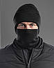 Шапка і бафф зимовий комплект теплий (чорний). Універсальний розмір чоловіча шапка+шарф