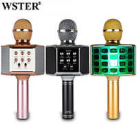 Колонка с функцией Караоке Микрофона Wster WS-868 (USB, microSD, AUX, Bluetooth, REC, 4-Voice)