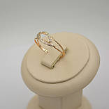 Золотое кольцо 585 пробы с цирконием Встреча, фото 3