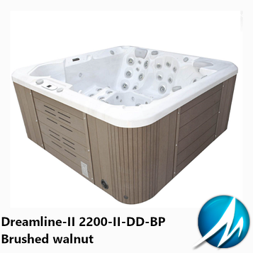 Гидромассажный бассейн IQUE Dreamline-II 2200-II-DD-BP (WiFi) (220x220x96 см) Brushed walnut