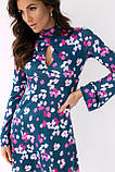 Сукня міні розширеного силуету з квітковим принтом TOP20TY - фіолетовий колір, S (є розміри), фото 5