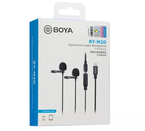 Мікрофон петличка подвійний Boya BY-M2D для iPhone, iPad, iPod Touch