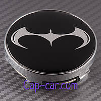 Колпачки, заглушки для  дисков с эмблемой Batman (Бэтмен). 56/60мм.