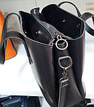 Женская молодежная черная сумка под крокодила Dior с отделами на магните по бокам 28*24 см, фото 4