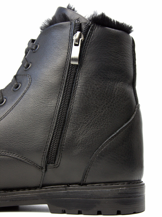 Большой размер кожаные зимние мужские ботинки на цигейке Rosso Avangard BS Night Whisper Black черные