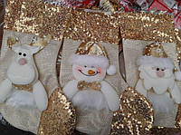 Рождественский носок. Новогодний сапожок для подарков. Носочек для подарков, фото 1