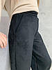 Палаццо штани для дівчинки підлітків замш широкі з кишенями чорного кольору №9.30, фото 5
