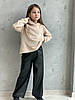 Палаццо брюки для девочки подростков экокожа широкие черного цвета №7.30, фото 2