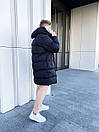 Чоловіча зимова подовжена куртка-парка,Black, фото 3