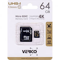 Карта памяти Verico MicroSDXC 64GB Cl10 (UHS-1)+SD adapter 1MCOV-MAX963-NN 600470/044268 купить оптом в