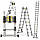 Сходи розкладні телескопічна алюмінієва STANLEY 3,8 м Драбина трансформер СТЕНЛІ 2*1,9, фото 2