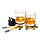 Набор для виски в деревянной коробке (2 стакана, 2 подставки, пули для охлаждения 6 шт и щипцы) Гранд Презент, фото 3