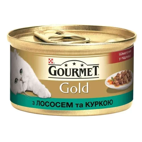 Влажный корм Purina Gourmet Gold для кошек, с лососем и курицей, 85 г