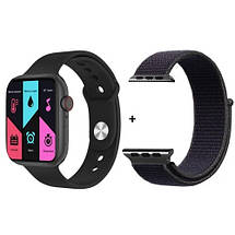 Умные смарт часы Smart Watch Series 6 HW22 PLUS трекер с микрофоном, тонометром, температурой Черный 44mm, фото 2