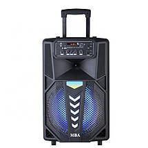 Портативна Bluetooth колонка LT-1205 валізу Портативна акустика з пультом, мікрофоном, караоке Чорний, фото 3