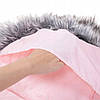 Конверт зимовий дитячий для коляски 4 в 1 Springos на флісі Пухової кокон для новонароджених в санки Рожевий, фото 4