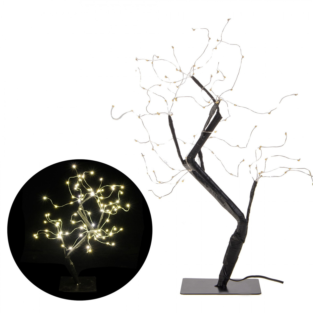 Светодиодное дерево Springos 45 см 90 LED Светящееся мини дерево ночник Декоративные светильники Теплый белый