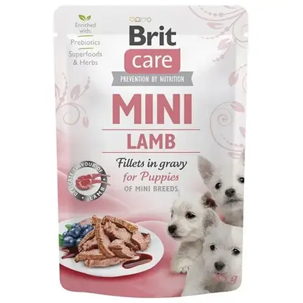 Влажный корм Brit Care Mini pouch, для щенков, филе ягнёнка в соусе, 85 г, фото 2