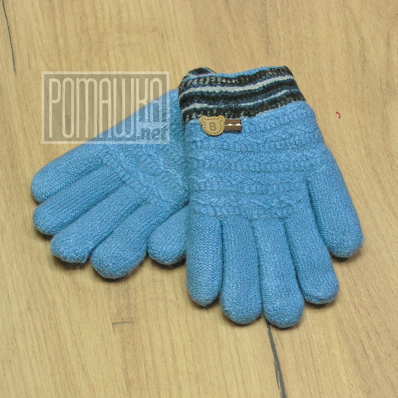 3-5 лет 13 см зимние на махре теплые двойные вязаные детские перчатки для мальчика малышей 8137 ГЛБ