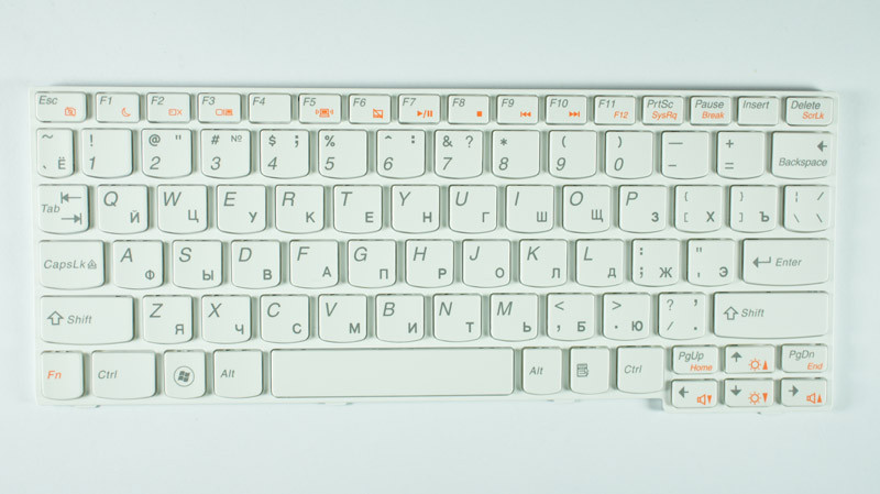 Клавіатура для ноутбука LENOVO (S205, U160, U165) rus, white