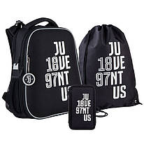 Рюкзак школьный каркасный с пеналом сумкой для обуви Kite FC Juventus SET_JV21-531M, 48340