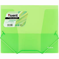 Папка пластиковая B5, на резинке, прозрачная, зеленая, Axent, 1505-26-А, 406070