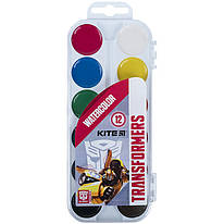 Фарби акварельні 12 кольорів Kite Transformers TF21-061, 47812