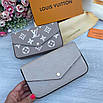 Модний клатч-портмоне Louis Vuitton LV Monogram з довгим ремінцем-ланцюжком, фото 4