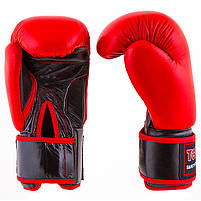 Боксерские перчатки кожаные красные 10oz Top Ten, фото 2