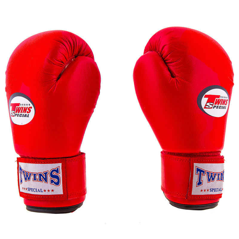 Боксерские перчатки красные Twins PVC 6oz