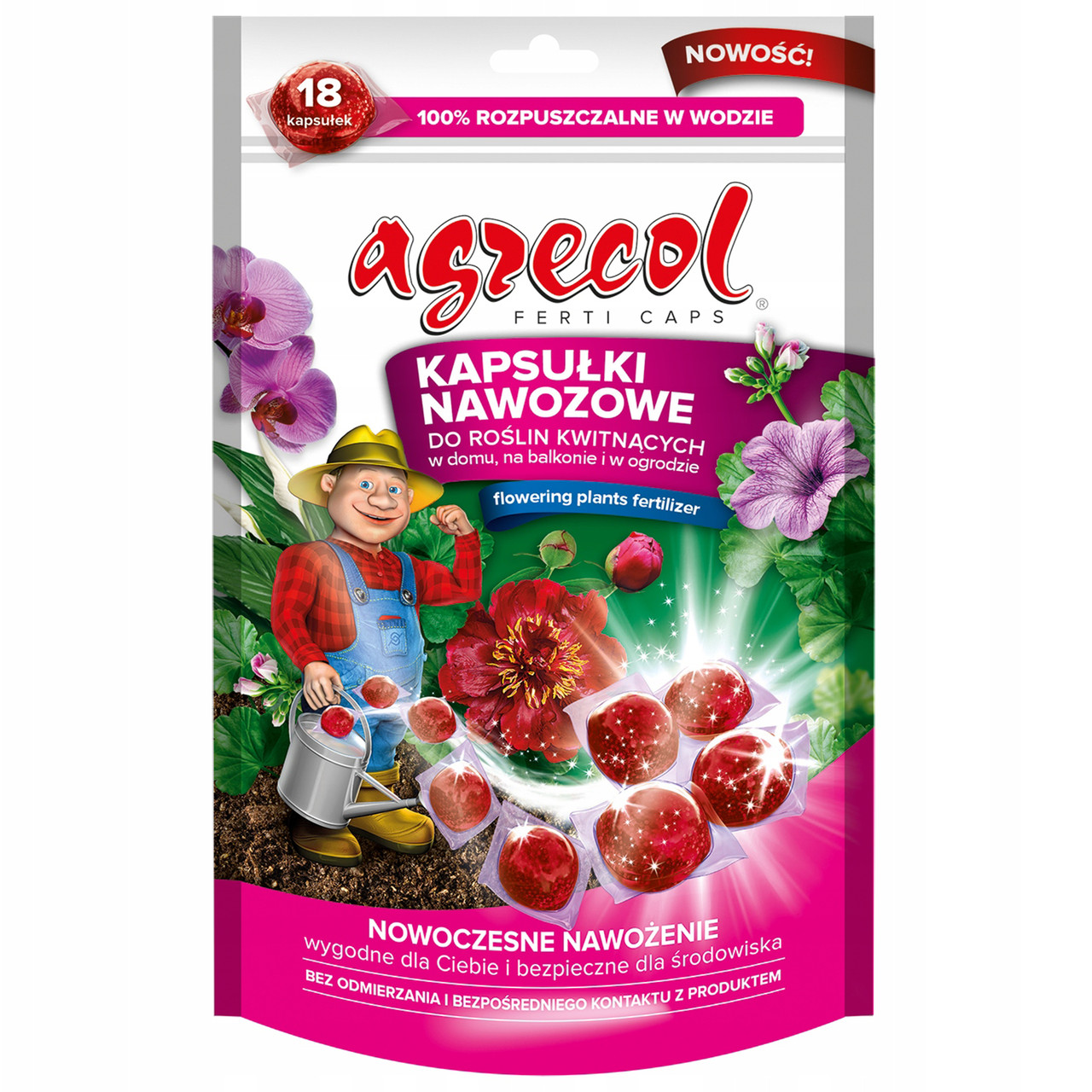 Добриво в капсулах для квітучих рослин (18 капсул) Agrecol
