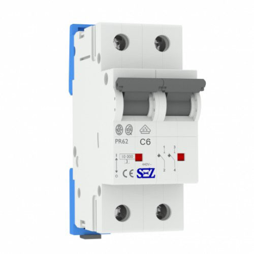 Автоматичний вимикач SEZ PR62-C 6A 2P 10kA 0099225