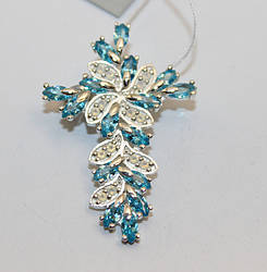 Декоративный крест с голубым камнем Мелодия