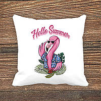 Атласная подушка с принтом "Hello Summer"