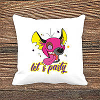 Атласная подушка с принтом "Let's party"