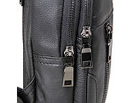 Мужской кожаный слинг рюкзак на одно плече TIDING BAG GF-87321 черный, фото 7