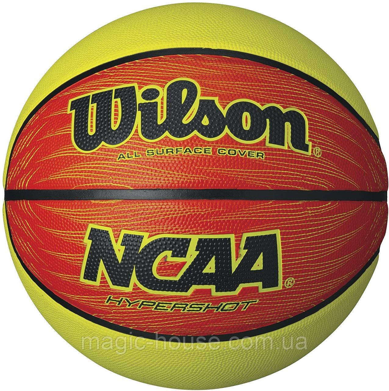 М'яч баскетбольний Wilson NCAA Hyper Shot OrangeLime basketball, Official Size - 29.5 оригінал розмір 7