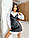 Женское офисное платье-рубашка с кожаным сарафаном с имитацией запаха, фото 3